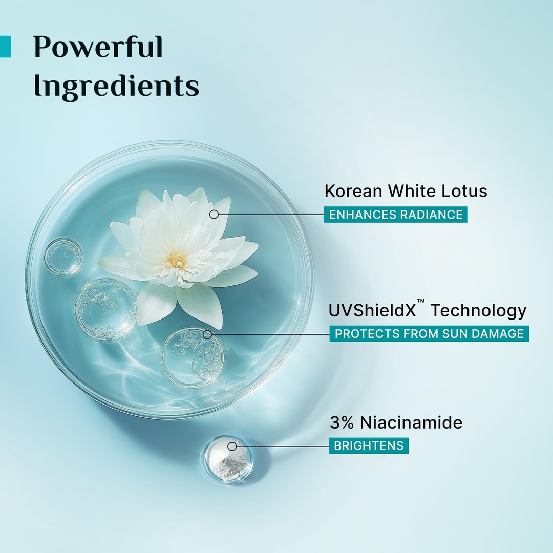 Pilgrim Korean White Lotus Tinted Sunscreen SPF 50+ PA++++ with 3% Niacinamide | No White Cast |Prevents Tanning | Lightweight | For All Skin Types | For Women and Men | 50ml 6