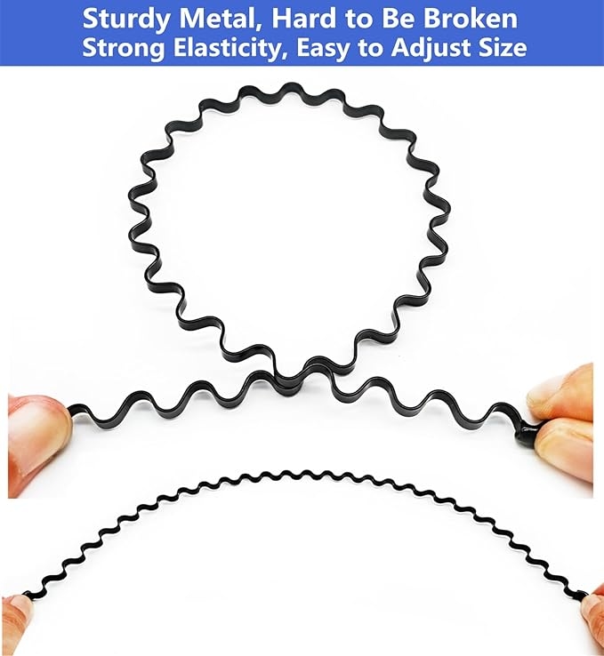 2 Pcs Metal Headband for Boys Men, Unisex Hair Band Headbands, Hair Band 2