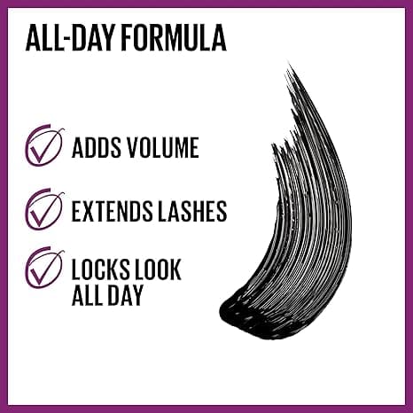 Maybelline The Falsies Lash Lift Waterproof Mascara Volumizing, Lengthening, Lifting, Curling, Multiplying, Eye Makeup, Very Black, 1 Count 2