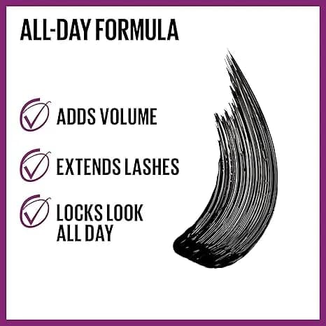 Maybelline The Falsies Lash Lift Waterproof Mascara Volumizing, Lengthening, Lifting, Curling, Multiplying, Eye Makeup, Very Black, 1 Count 3