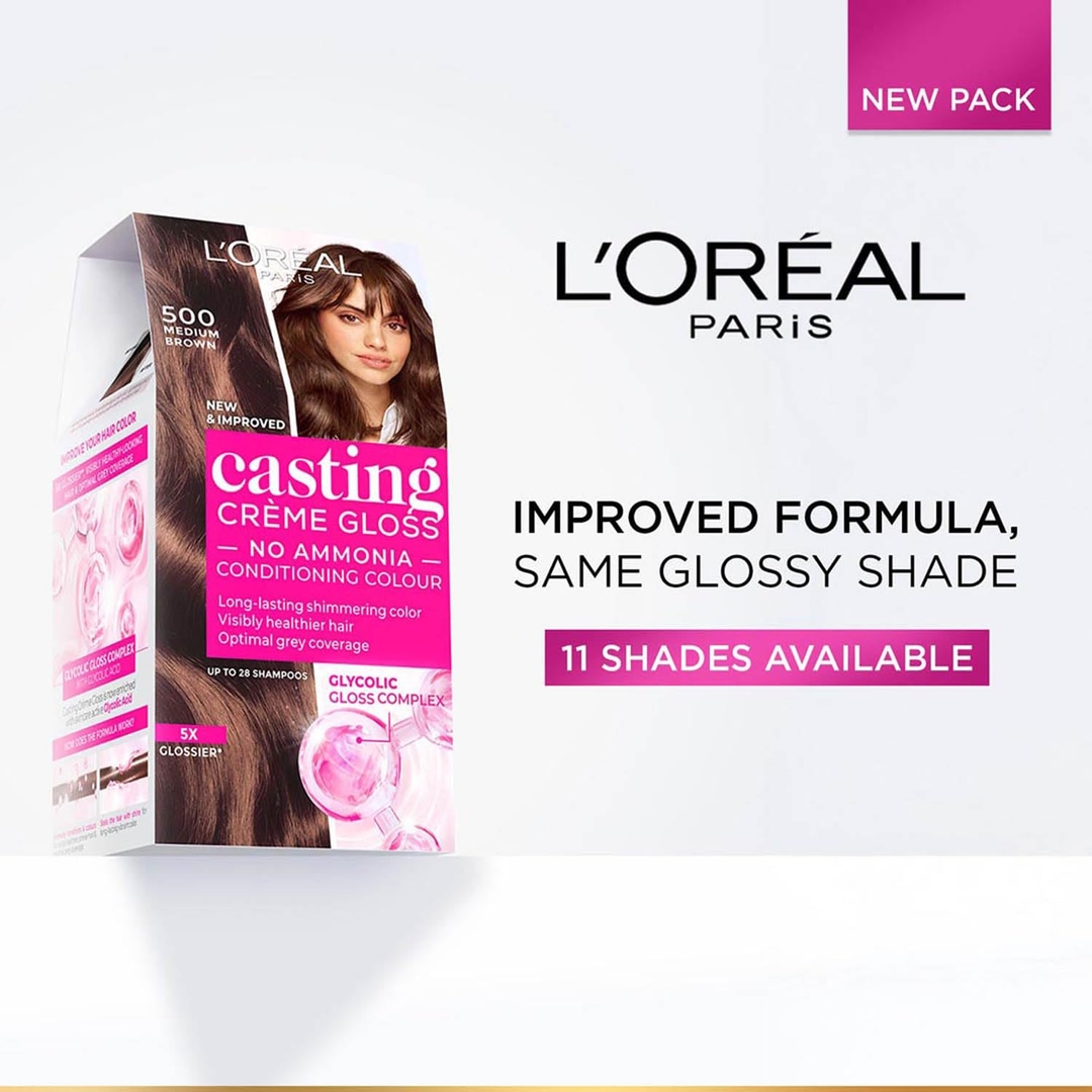 LOreal Paris Casting Creme Gloss Hair Color - 535 Chocolate (87.5g+72ml) 2
