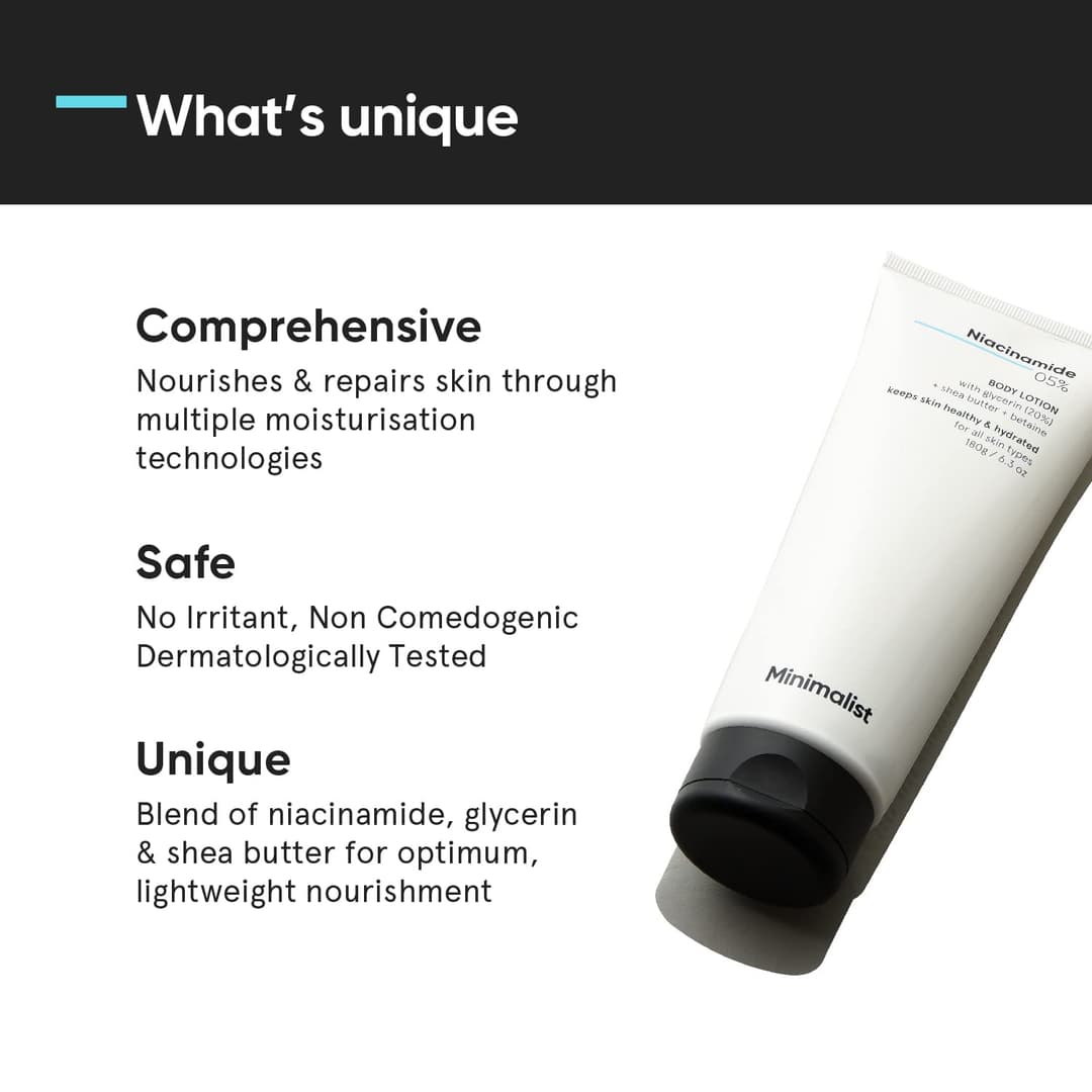 Minimalist Niacinamide 5% Body Lotion | Repairs Skin Barrier | Nourishes With Shea Butter | For Men & women - 180 gm 2