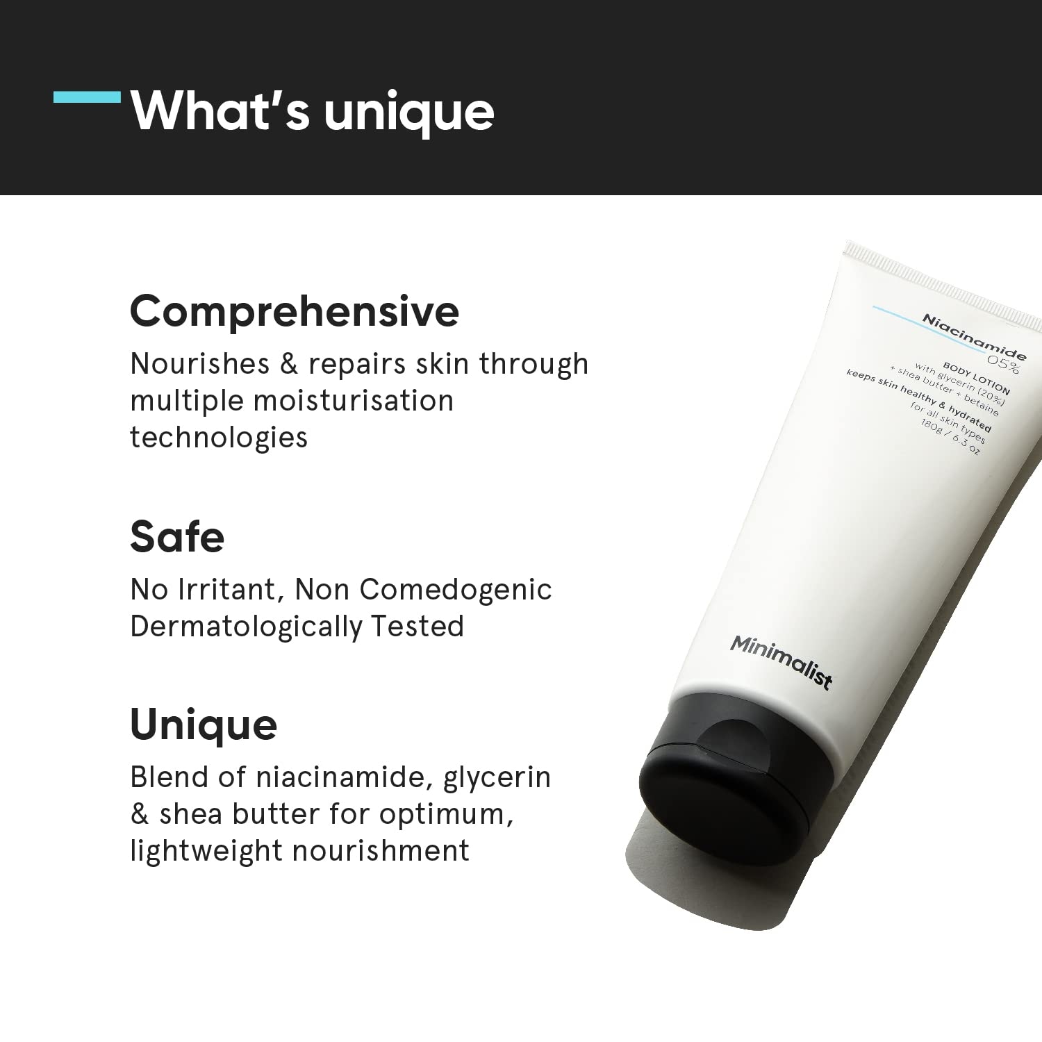 Minimalist Niacinamide 5% Body Lotion | Repairs Skin Barrier | Nourishes With Shea Butter | For Men & women - 180 gm 3