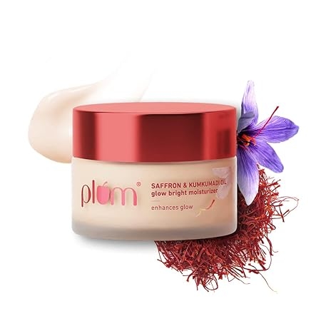 Plum Saffron & Kumkumadi Oil SPF 35 Daily Glow Bright Moisturizing Cream 50g | Quick-Absorbing Day Cream to Brighten Skin, Enhance Glow | UVA/UVB Protection | All Skin Types | Women & Men 1