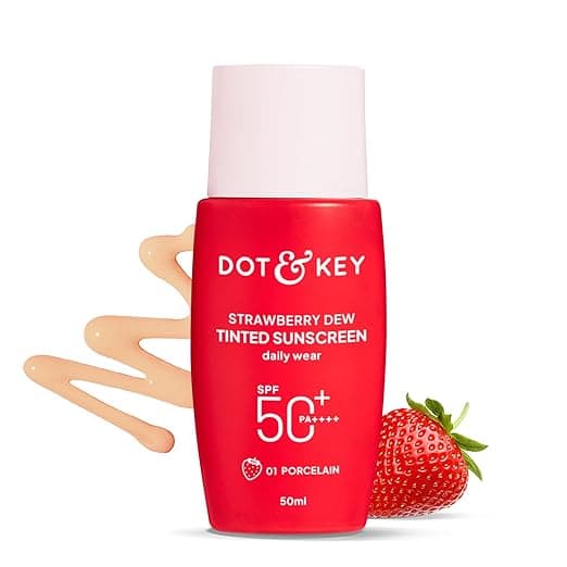 Dot & Key Strawberry Dew Tinted Sunscreen In-Vivo Tested SPF 50+ PA++++ With New-Age UV Filters, Brightens & Protects Skin, Ultra-light, Blends Easily, With Niacinamide, Natural Finish, Non-Sticky| 50ml 1