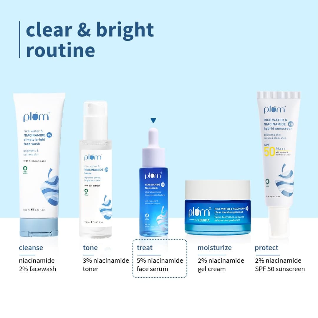 Plum 5% Niacinamide Face Serum With Rice Water & Amino Acid Complex (30ml) 7