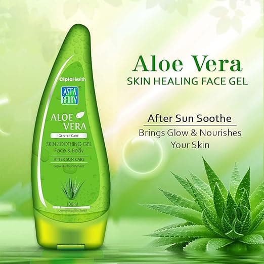 Astaberry Aloe Vera Gel - Skin Healing Gel Face & Body | Sun & Pollution Damages | Reduces acne | blemishes & scars | Unclogs the pores| 100 ml (Pack of 2) 1