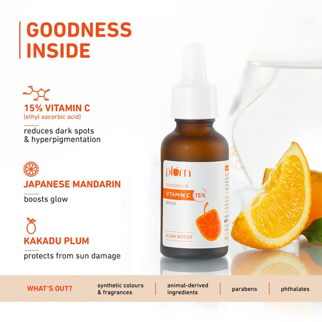 Plum 15% Vitamin C Face Serum with Mandarin for Glowing and Hyperpigmentation 5