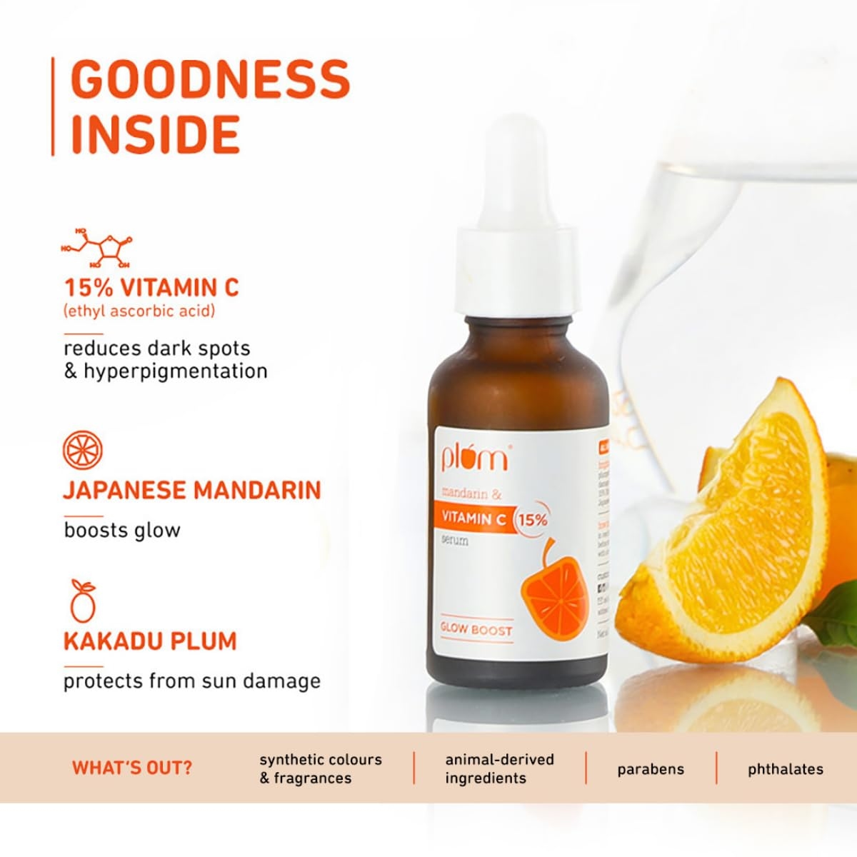 Plum 15% Vitamin C Face Serum with Mandarin for Glowing and Hyperpigmentation 5