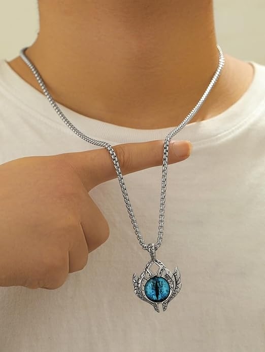 Devil Eye Pendant Necklace for Men/Boys - Stainless Steel 1