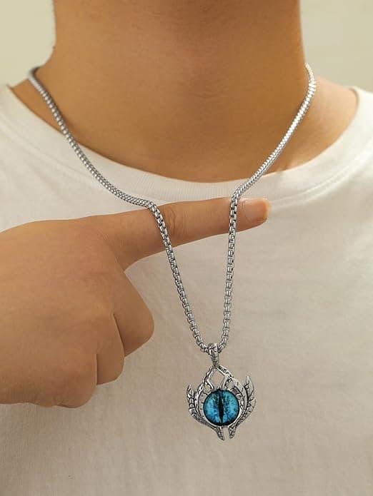 Devil Eye Pendant Necklace for Men/Boys - Stainless Steel