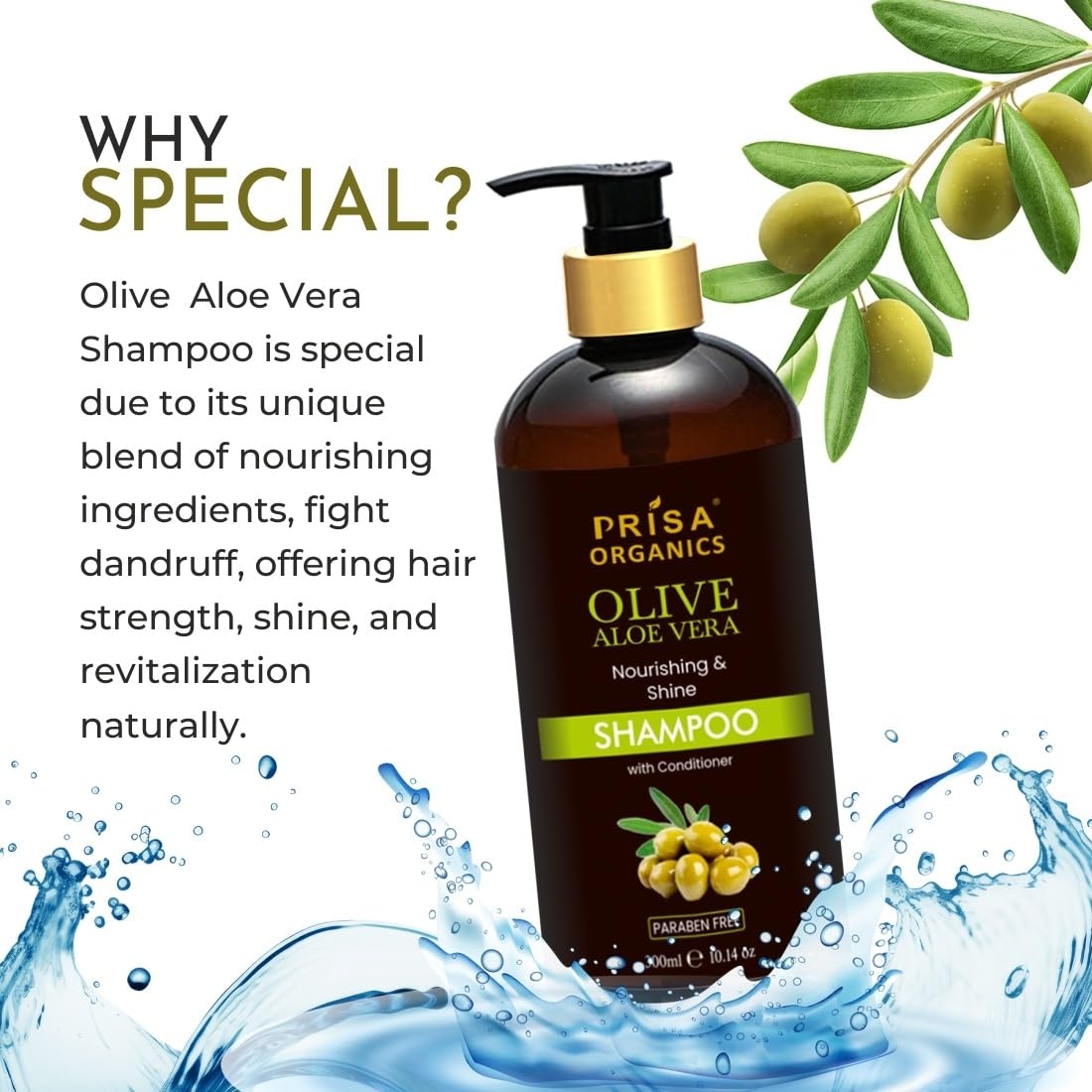 Prisa Organics Olive & Aloevera Shampoo with Conditioner (300ml) 6