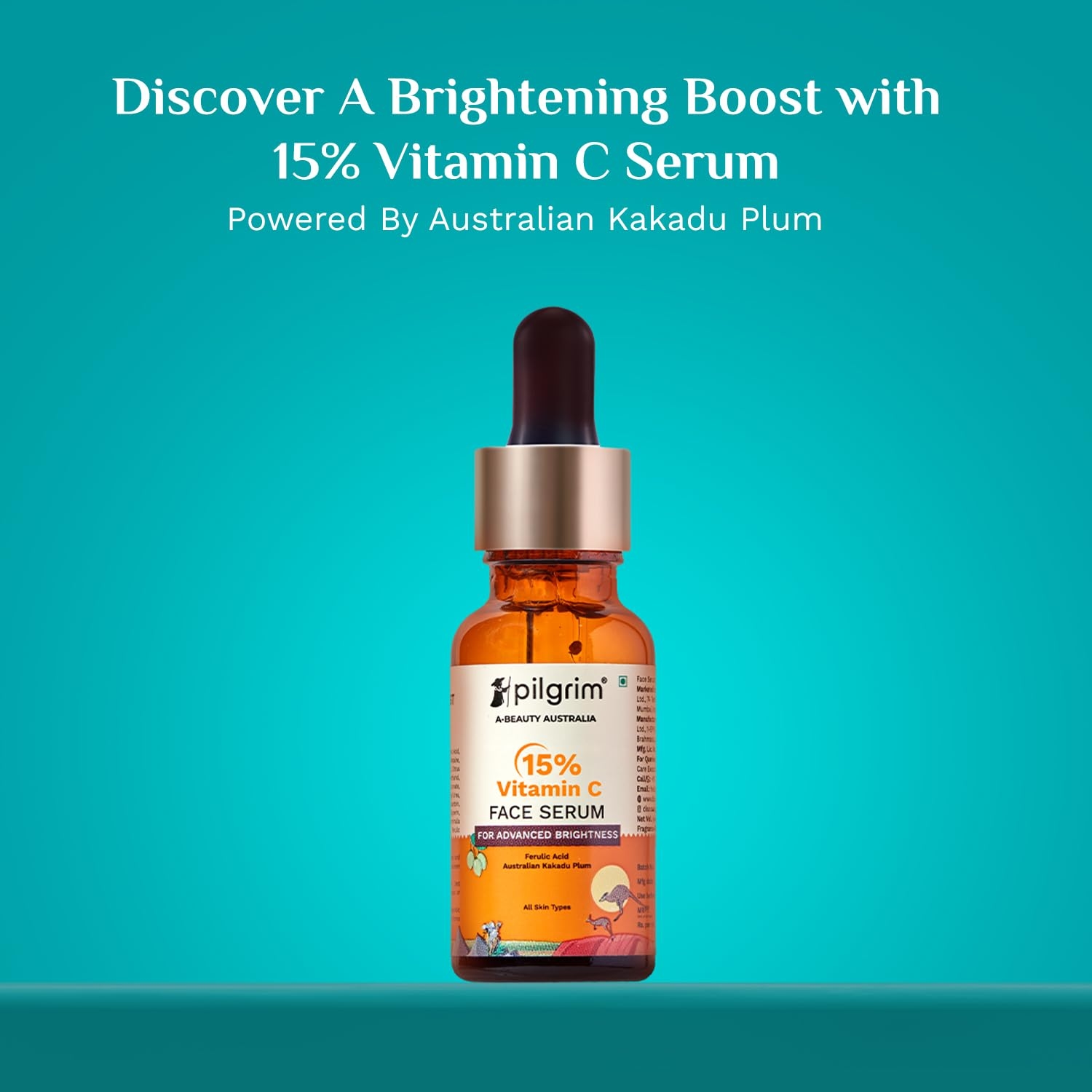 Pilgrim 15% Vitamin C Serum 20ml For Glowing Skin | Advanced Formulation With Ferulic Acid & Vitamin E |Reduces Dark Spots, Pigmentation |For All, Oily, Combination, Normal Skin |Men, Women 3