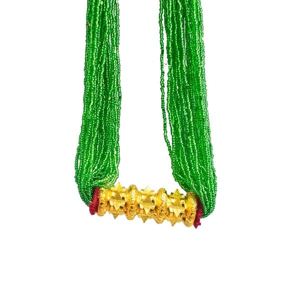 Traditional Nepali Green Tilhari Pote Mala Necklace For Womens