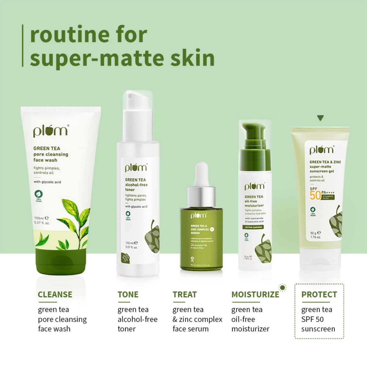 Plum Green Tea & Zinc Super Matte Sunscreen Gel SPF 50 PA++++ (50g) 9