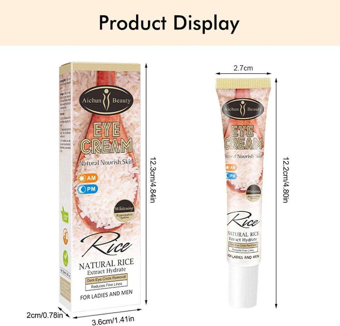 Aichun Beauty Rice Extract Eye Cream for Dark Circles and Eye Puffiness (25ml) 7