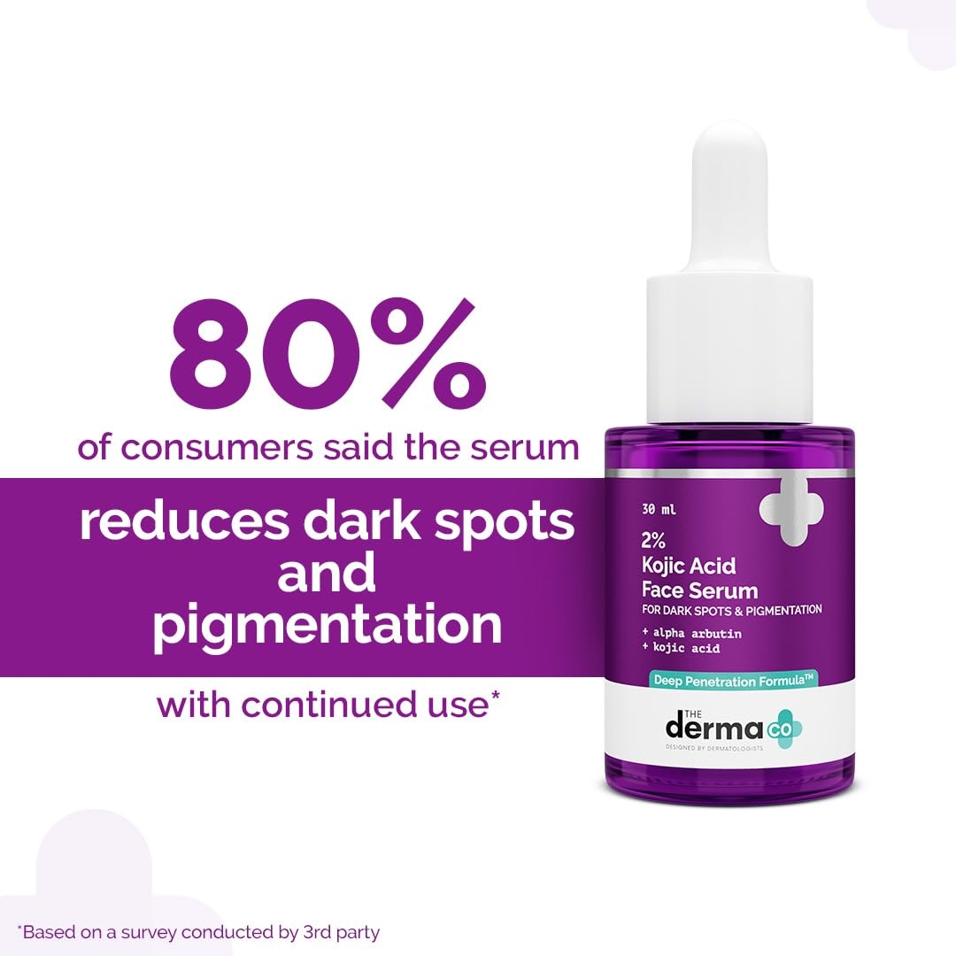 The Derma Co 2% Kojic Acid Face Serum With 1% Alpha Arbutin & Niacinamide For Dark Spots & Pigmentation, 30ml 5