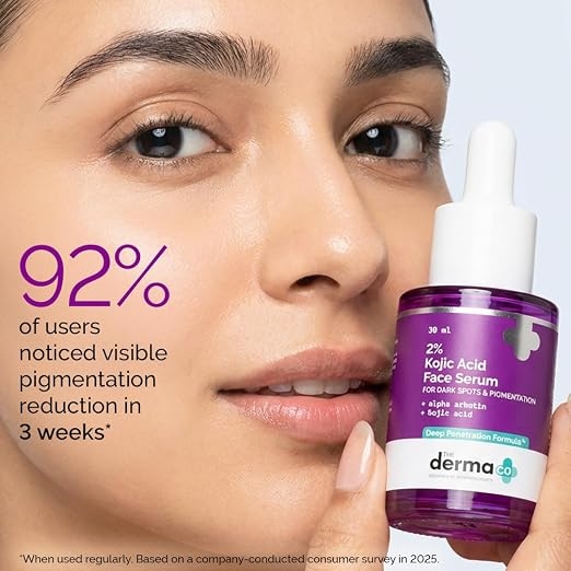 The Derma Co. 2% Kojic Acid Face Serum with Alpha Arbutin, Powered by Deep Penetration Formula™ | Fights Pigmentation | Fades Dark Spots | Brightens & Evens Skin Tone | 30 ml 1