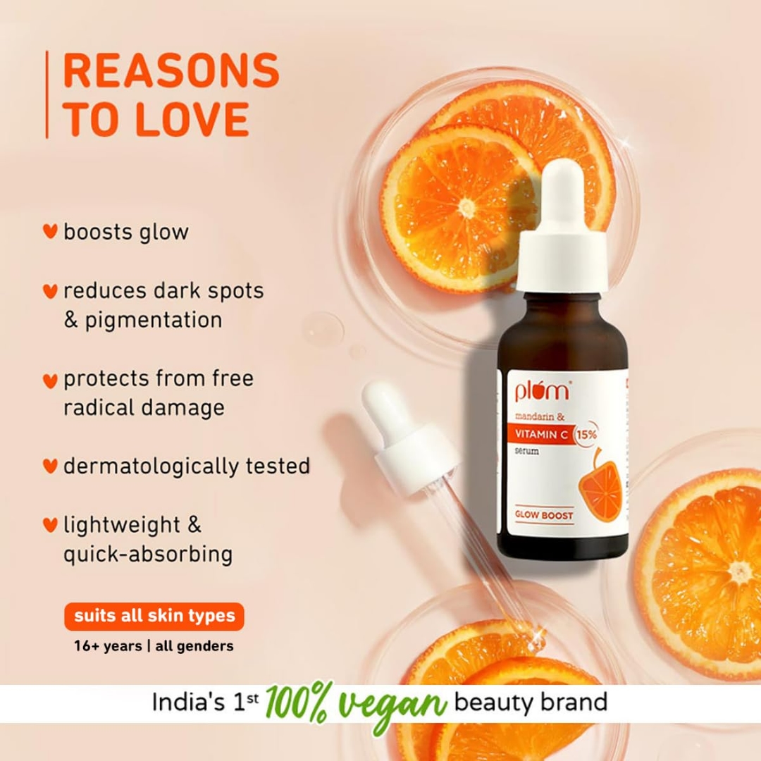 Plum 15% Vitamin C Face Serum with Mandarin for Glowing and Hyperpigmentation 3