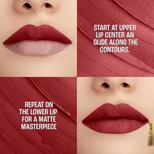 Lakme Powerplay Priming Matte Lipstick, Smooth Matte Finish, Lightweight Lipstick, Smudgeproof, Lasts 16hrs, Hydrates Lips, Cherry Chic, 3.6g 5