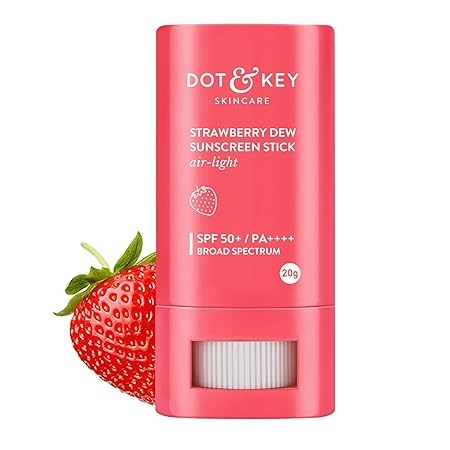 Dot & Key Strawberry Dew Spf 50 Sunscreen Stick On-The-Go Spf 50 Pa+++, Broad Spectrum, Uva/Uvb Rays Protection With Hyaluronic & Ceramide Normal Skin Type For Hydration & Skin Barrier, Mess Free, 20G 1