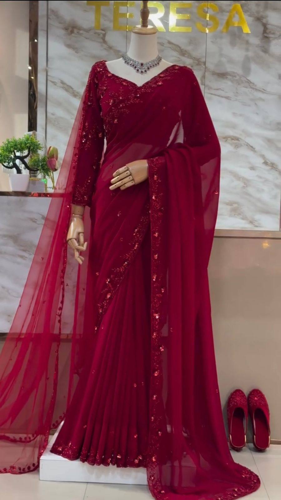 Pure bandhej saree, Banarasi Khaddi Georgette Bandhej Sarees 1