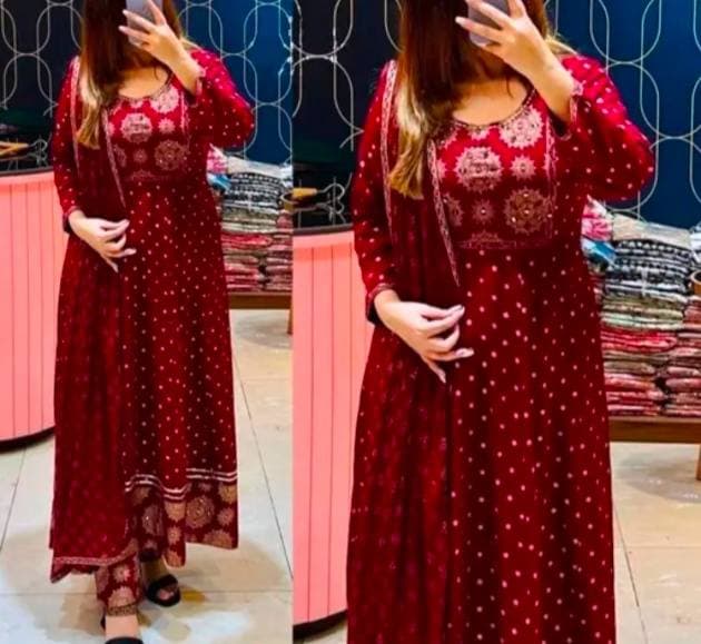 Pure cotton Anakarkali set for summer