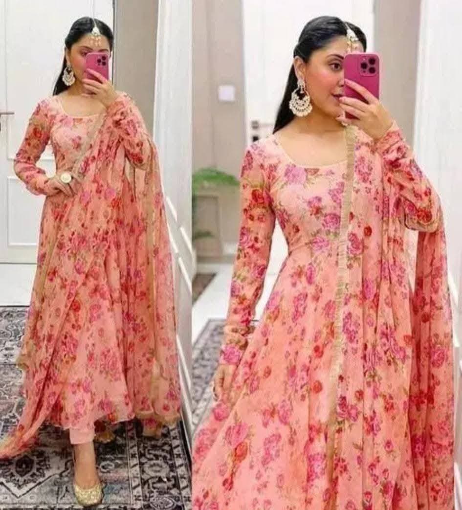 New printed anakarkali dress