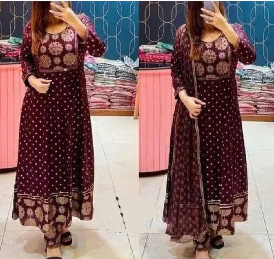 Pure cotton Anakarkali set for summer 2