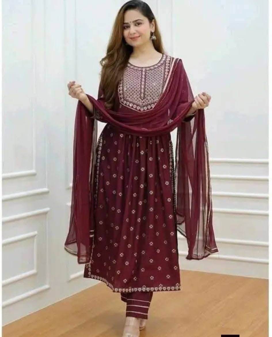 Kurta set with shawal 3 Sets
