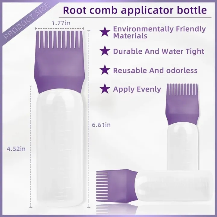 Oil Bottle with Comb Brush , Hair Color Applicator , Oil Applicator Bottle120 ML 5