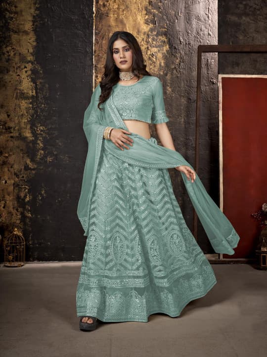 Semi-Stitched Lehenga & Blouse With Dupatta 3