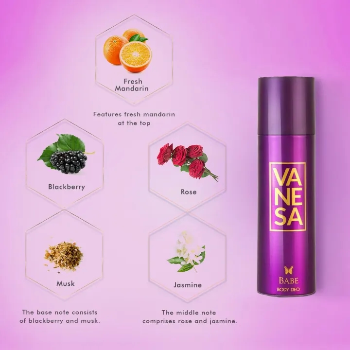 Vanesa Babe Deo - 150ML | Long Lasting Deodorant Body Spray for Women 4