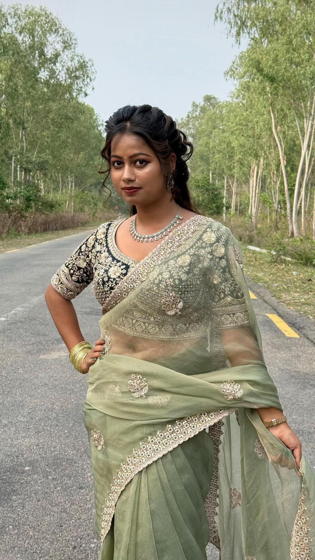 Frendy Satin With Sequience Embroidery Work Saree 2