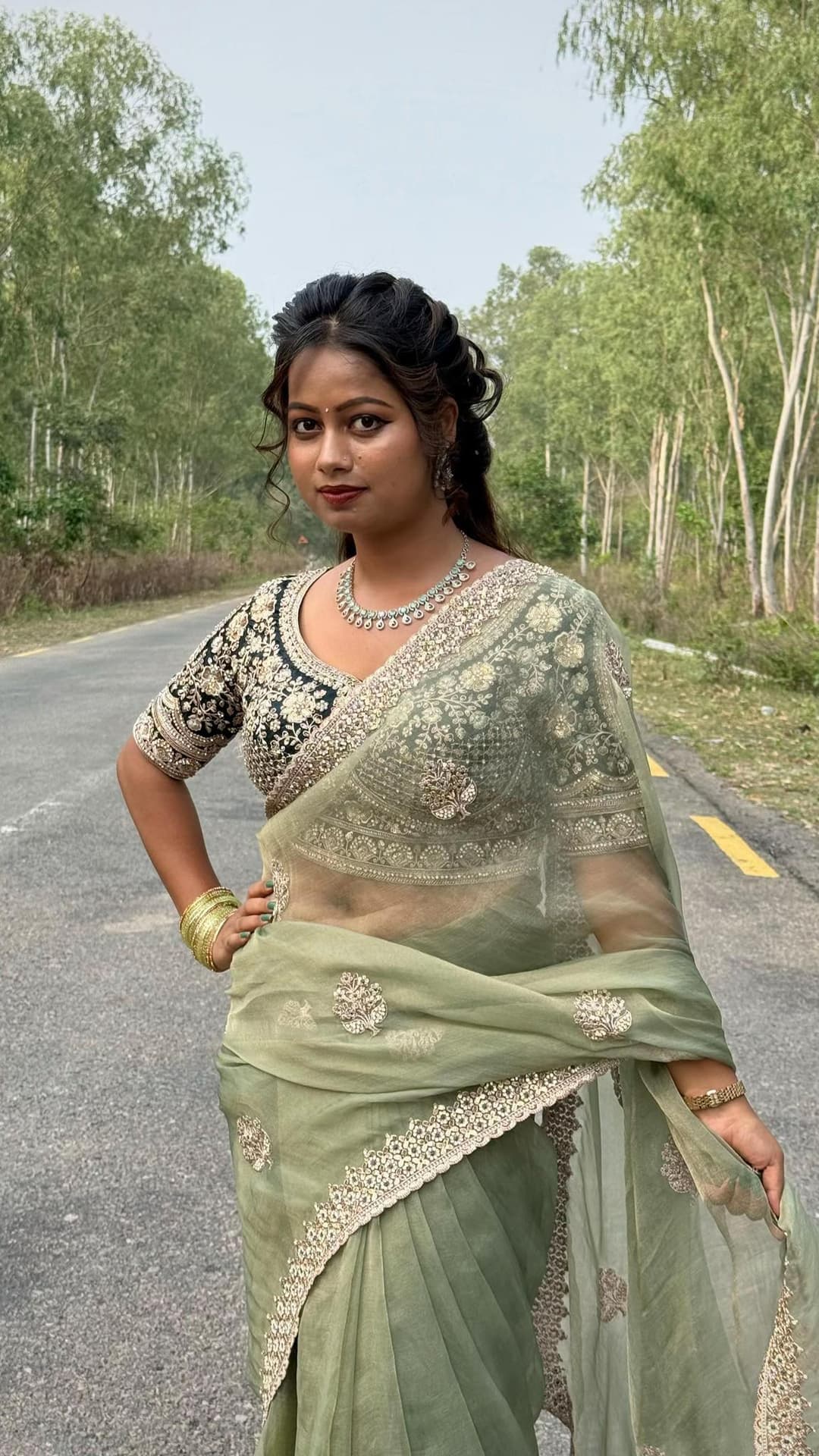 Frendy Satin With Sequience Embroidery Work Saree 1
