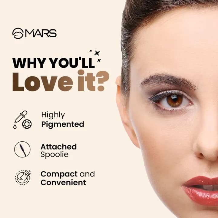 MARS Brow Better Eyebrow Pencil with Spoolie | Long-Lasting & Smudge Proof | Rich Pigmentation | Natural-Looking Results | Easy to Sharpen 1.4 gm 5