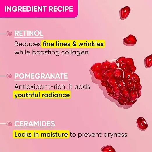 Dot & Key Night Reset Retinol + Ceramide Night Cream | Anti Aging Cream For Women & Men | Reduces Fine Lines & Wrinkles | Oil Free & Non Sticky Moisturizer | For Glowing Youthful Skin | For All Skin Types | 60ml 2