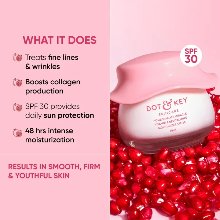 DOT & KEY Pomegranate Miracle Vitamin E Revitalizing With Multi Peptides and Ceramides Spf 30, 60ml 2