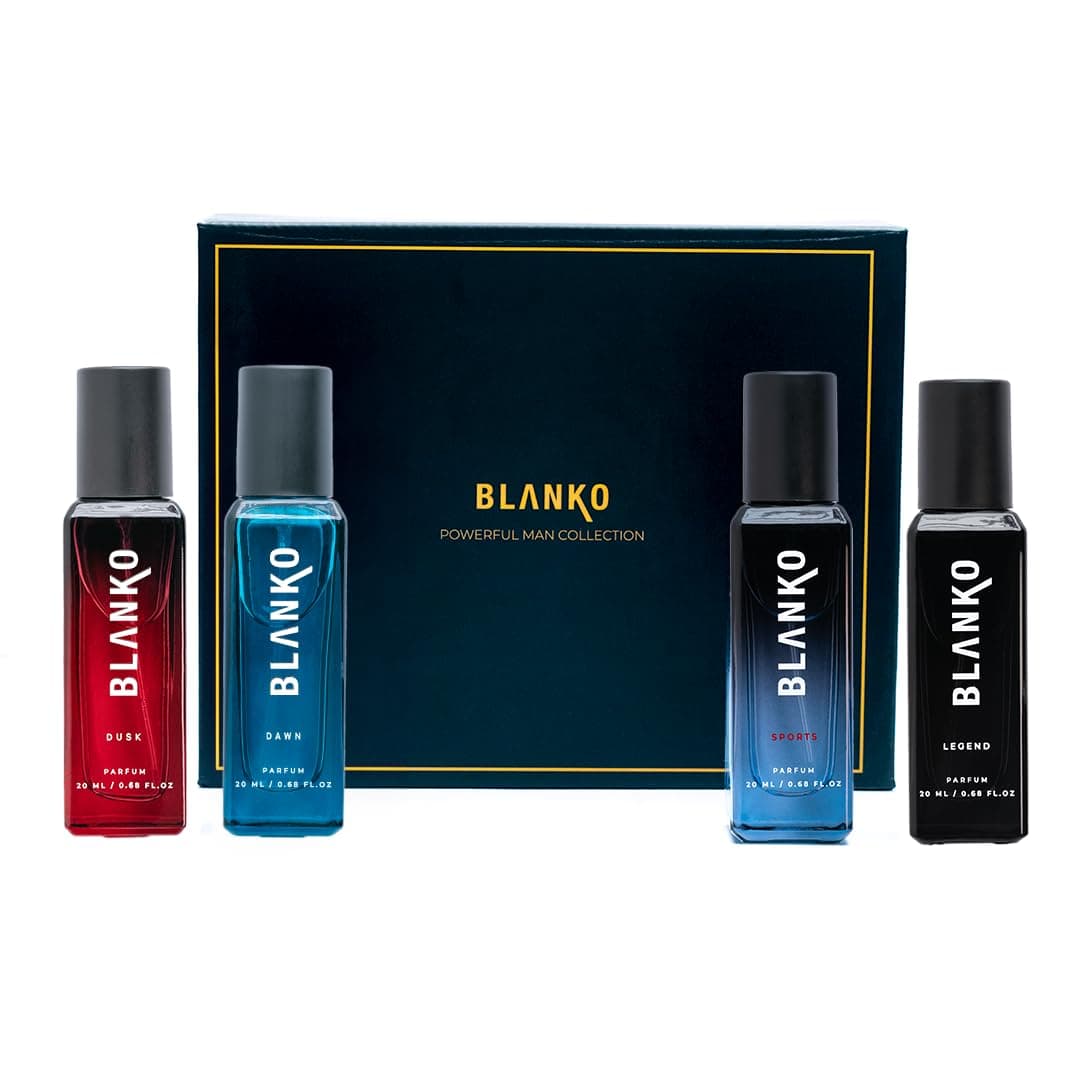 BLANKO Powerful Men Perfume Collection (4x20ml) | Longest Lasting Mens Dawn Scented Liquid Perfume With Time Lock Technology | Luxury Fragrance Gift Set For Husband, Father, Brother 6