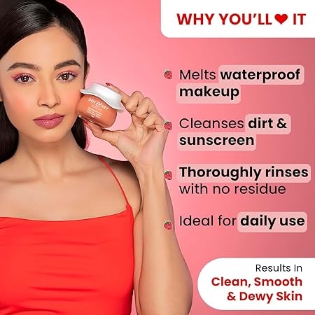 Dot & Key Strawberry Dew Cleansing Balm | For Clean, Smooth & Dewy Skin | Makeup Remover Balm |Non Greasy Makeup Cleanser Face Scrub | Cleanses Dirt, Makeup & Sunscreen | For All Skin Types | 70ml 2