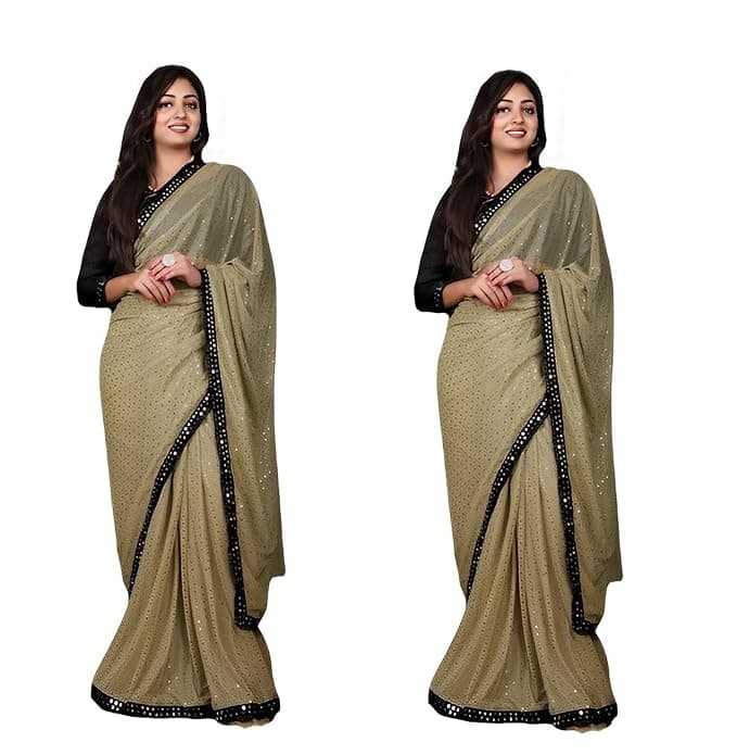 Awafu Lycra Floral Print Saree With Blouse 3