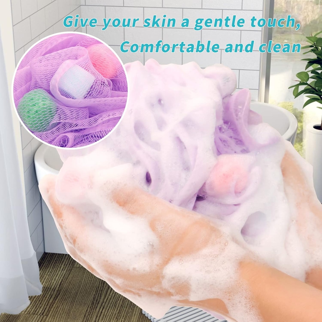 mesh bath loofah sponge 3