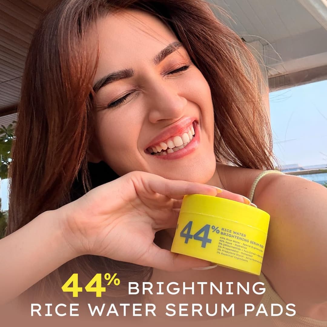 Hyphen 44% Rice Water Briightening Face Serum Pads | 5% Niacinamide & Alpha Arbutin to Reduces Dark Spots & Pigmentation | Toner Pads with Serum for Glowing Glass Skin | All Skin Types - 50 pcs 1