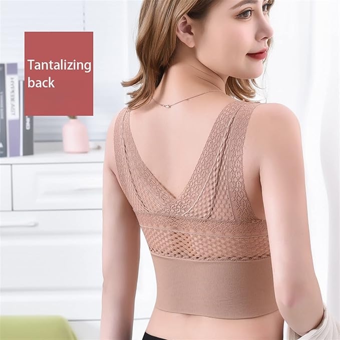 Women's Breast Wrap Ultra-fit Sports Bra Plus Size Lace Underwear Sexy Deep V Corset Ladies Tube Top Breathable Lingerie 8