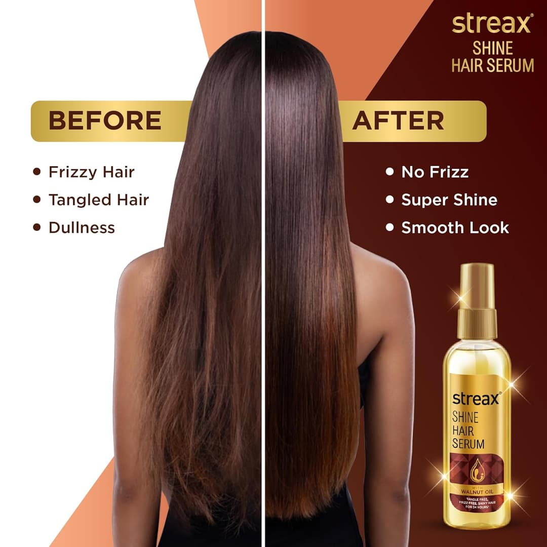 Streax Hair Shine Serum Vitalized with Walnut Oil 4