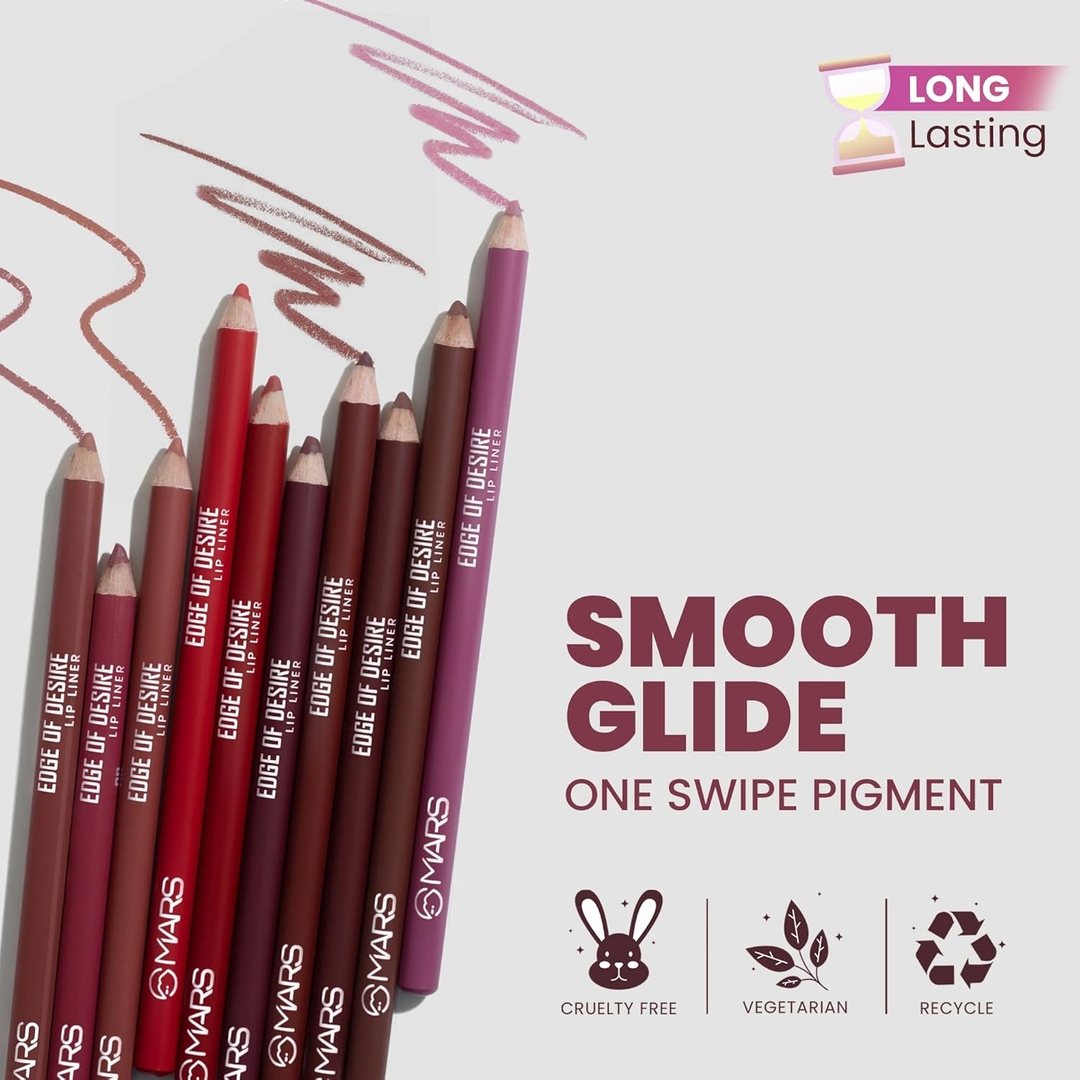MARS Matte Lip Liner | One Swipe Smooth Application | Long Lasting Lip Pencil 4
