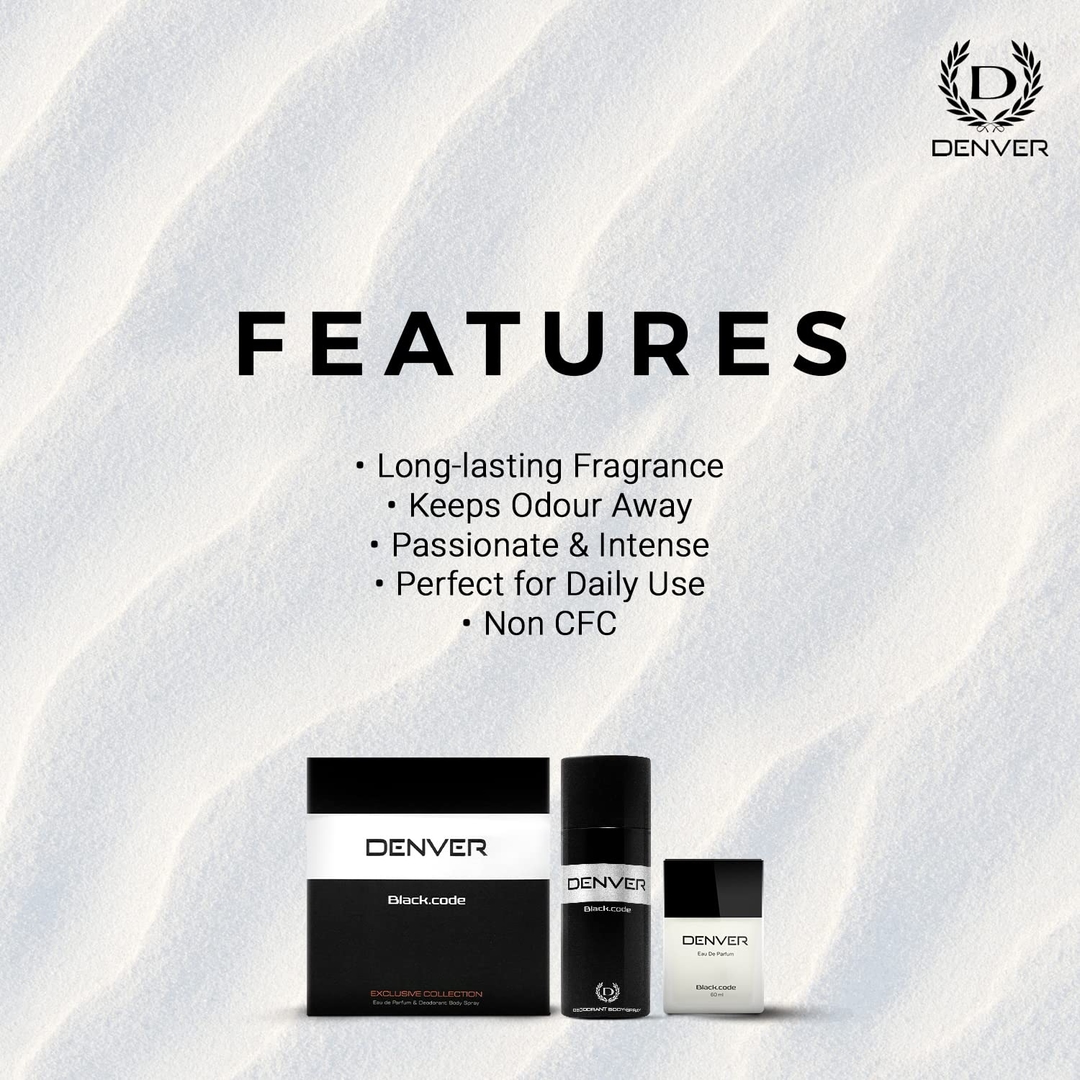 Denver Sporting Club Black Code Perfume and Deo Combo Set 7