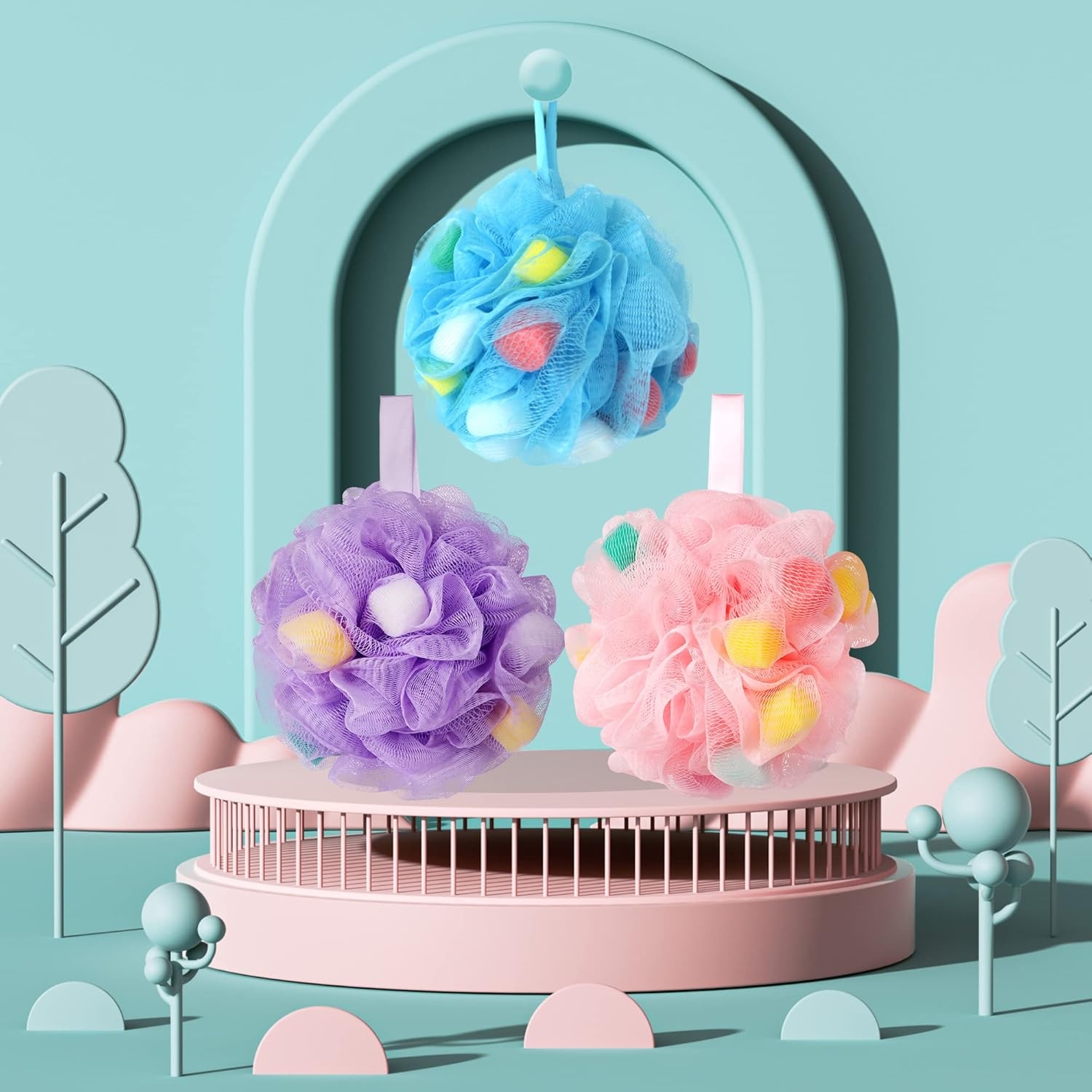mesh bath loofah sponge 4