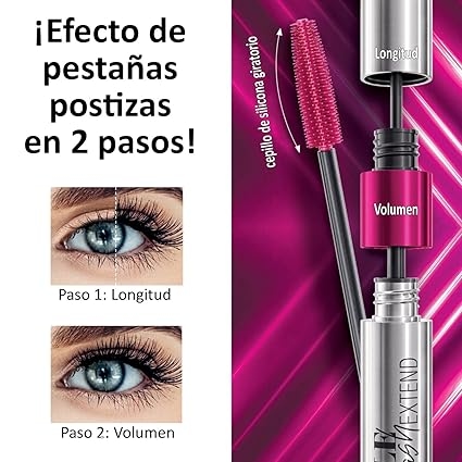 FARMASi Double Lash Extend Mascara, 2-Step Special Brush for Lengthening & Volumizing, False Lash Effect, Buildable Formula, No Clumping, Defines & Multiplies Eyelashes, Black, 0.41 fl oz (Pack of 2) 4