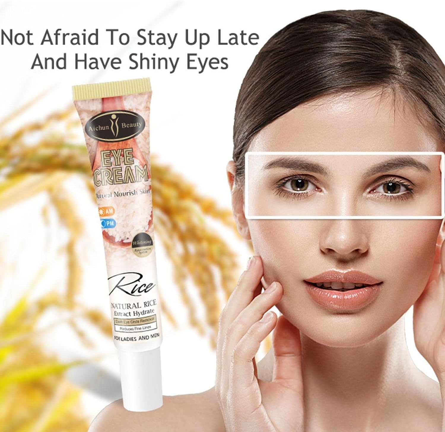 Aichun Beauty Rice Extract Eye Cream for Dark Circles and Eye Puffiness (25ml) 5